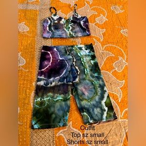 Shorts set tiedye festival yoga hiking outfit